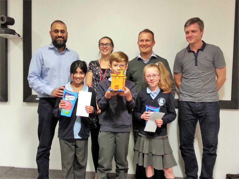 Students receiving prizes
